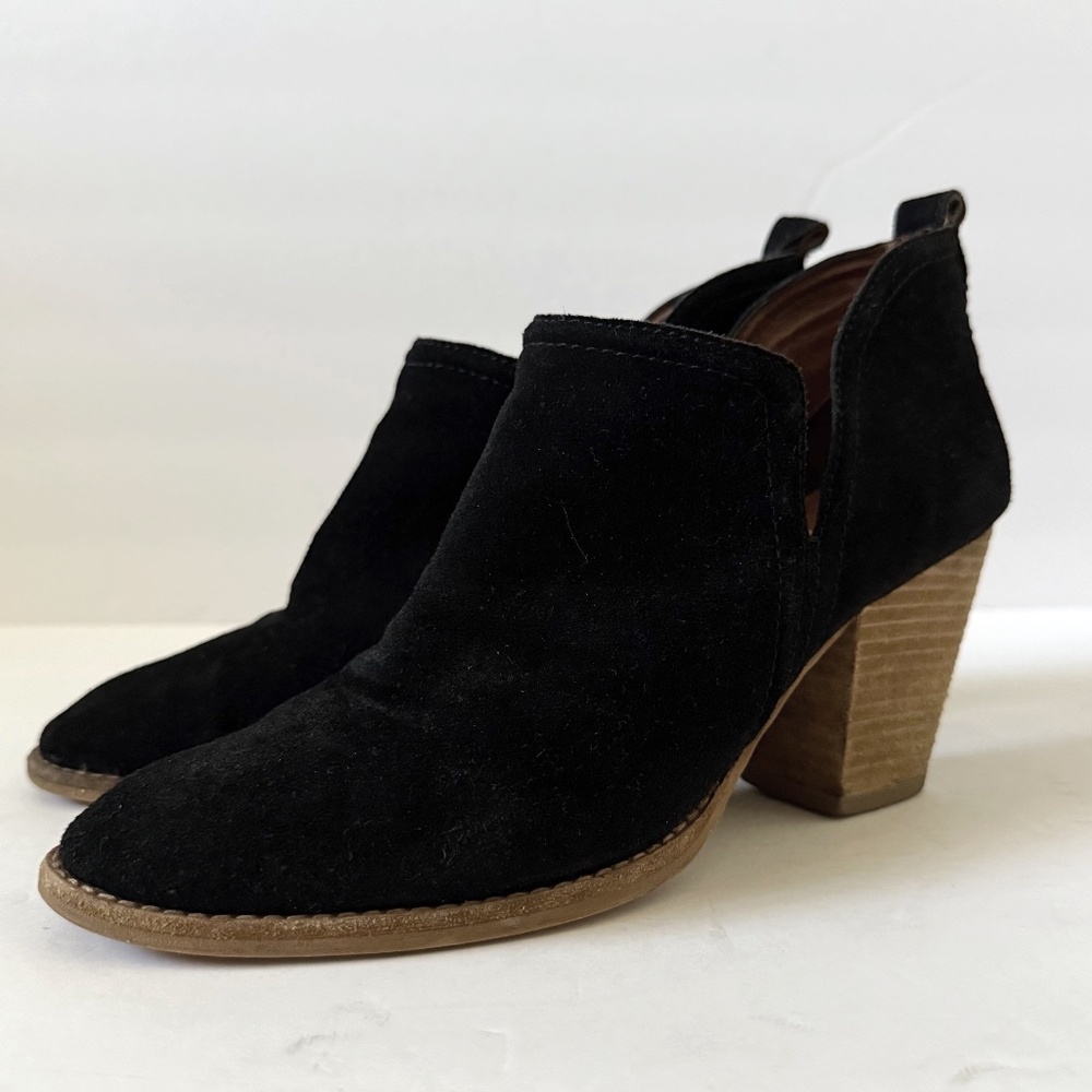 Jeffrey Campbell Rosalee Black Suede Ankle Boots Size 9.5
